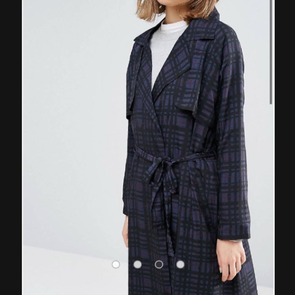 Native Youth All Over Check Lightweight Trench
